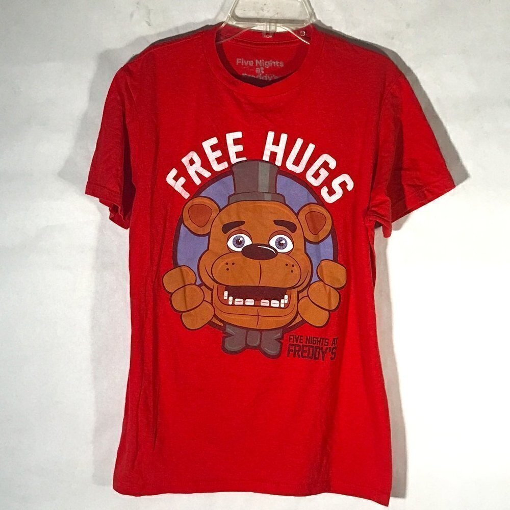 Five Nights At Freddys Red Free Hugs Freddy Fazbear Tee T Shirt